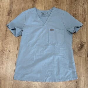 FIGS Light Blue V-Neck Scrub Top